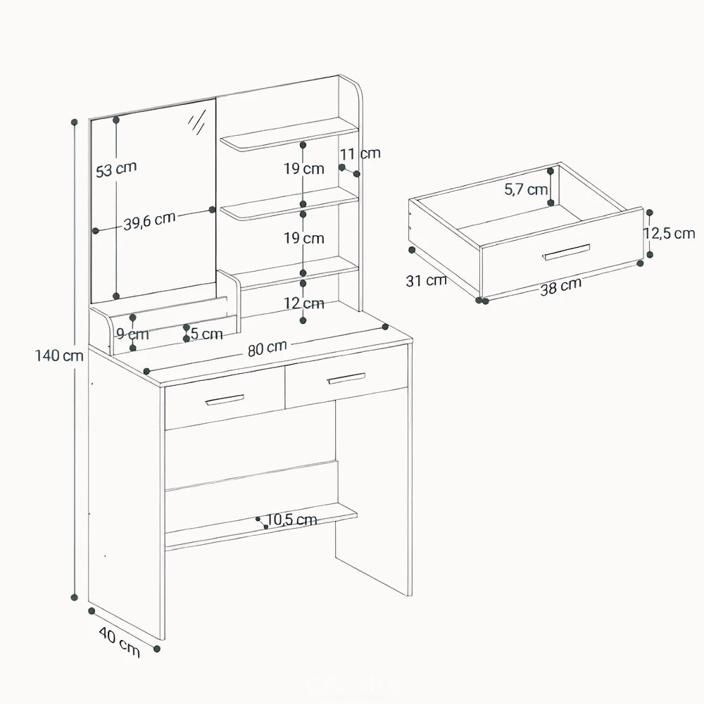 Coiffeuse CLARA – Chic Intemporel