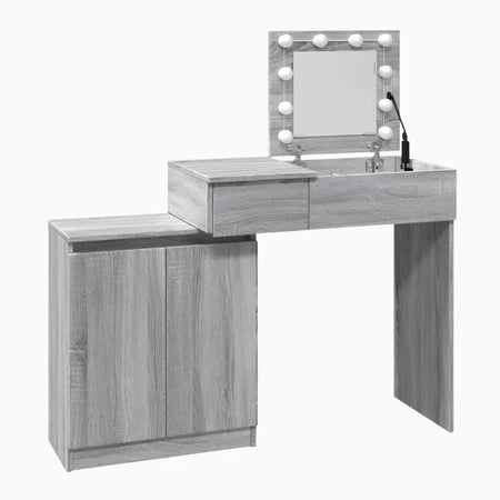 Coiffeuse ÉLOÏSE avec miroir LED et rangements intégré - CELARA