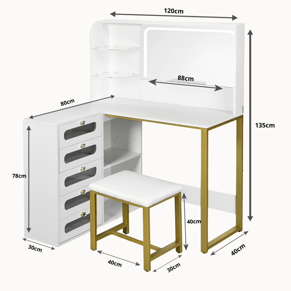 Coiffeuse ELYA – Beauté Dorée