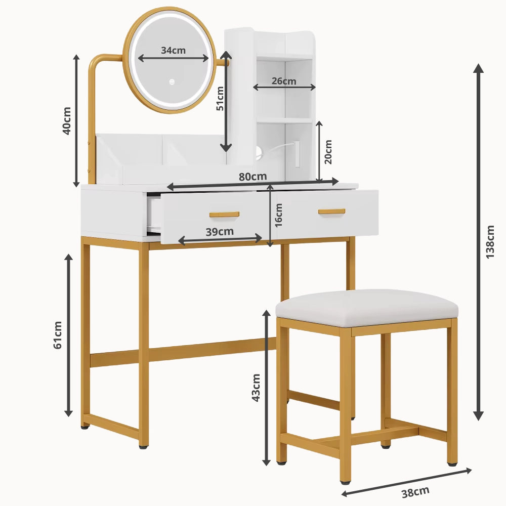 Coiffeuse MIRABELLA - Harmonie Dorée