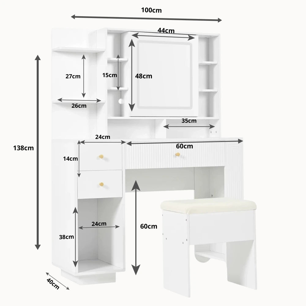 Coiffeuse AMÉLIE – Élégance Lumineuse
