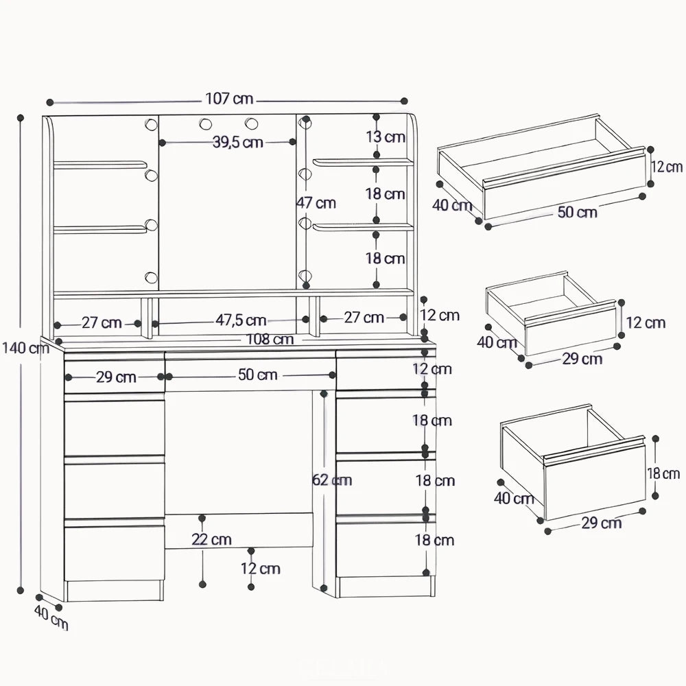Coiffeuse LAURE – Élégance Moderne
